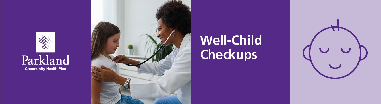 Well-Child Checkups banner - purple